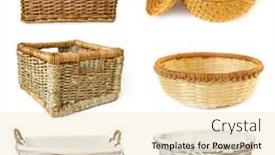  Presentation with collage - Amazing presentation design having collage-with-wickered-baskets-isolated backdrop and a lemonade colored foreground