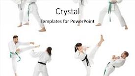  Presentation with collage of diversity people - Presentation theme featuring collage with young people practising background and a white colored foreground