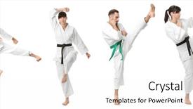  Presentation with collage of diversity people - Presentation design having collage with young people practising background and a white colored foreground