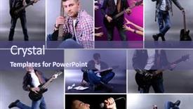  Presentation with music african american jazz musician - PPT theme enhanced with  background and a  colored foreground