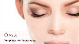  Presentation with white sheet - Slide set enhanced with collagen-hyaluronic-acid-mask-facial background and a lemonade colored foreground