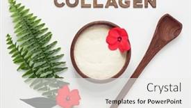  Presentation with accents - PPT layouts featuring collagen-powder-in-bowl background and a white colored foreground