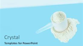  Presentation with quality life - Presentation design enhanced with collagen-powder-isolated-on-pink background and a arctic colored foreground