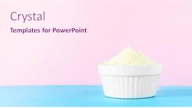  Presentation with collagen - Slides enhanced with collagen-powder-isolated-on-pink background and a pink colored foreground