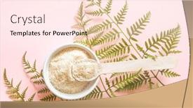  Presentation with quality life - PPT layouts consisting of collagen-powder-isolated-on-pink background and a pink colored foreground