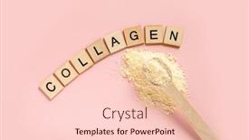  Presentation with quality life - Presentation design consisting of collagen-powder-isolated-on-pink background and a lemonade colored foreground
