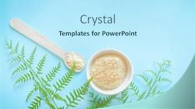  Presentation with quality life - Presentation design enhanced with collagen-powder-isolated-on-pink background and a cool aqua colored foreground