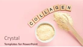  Presentation with quality life - Slide deck with collagen-powder-isolated-on-pink background and a lemonade colored foreground
