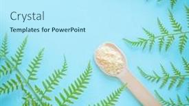  Presentation with quality life - Presentation consisting of collagen-powder-isolated-on-pink background and a cool aqua colored foreground