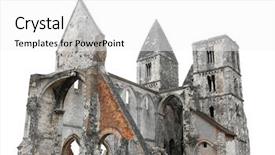  Presentation with medieval - Amazing theme having collapse building - ruins of an old medieval backdrop and a white colored foreground