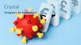  Presentation with global economy - Colorful presentation theme enhanced with collapse-of-the-global-economy backdrop and a light blue colored foreground