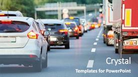  Presentation with traffic jam - Slides having collapse on autostrada motorway background and a seafoam green colored foreground
