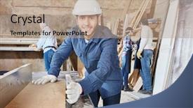  Presentation with team working together - Amazing slides having collar - craftsmans team working together backdrop and a coral colored foreground