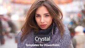  Presentation with young man and a woman - Slides with collar on a red square background and a  colored foreground