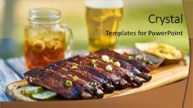  Presentation with ribs - Slide set with collard greens and mac background and a yellow colored foreground