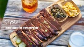  Presentation with mac - Slides having collard greens and mac background and a tawny brown colored foreground