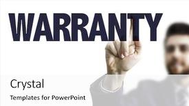  Presentation with warranty - Amazing PPT theme having collateral protection insurance - business man pointing the text backdrop and a white colored foreground