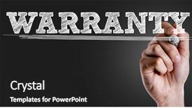  Presentation with warranty - PPT layouts enhanced with collateral protection insurance - hand writing the text warranty background and a dark gray colored foreground