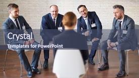  Presentation with questions and answers - PPT theme enhanced with colleague answering to their question background and a  colored foreground