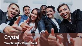  Presentation with successful - PPT layouts featuring colleague confident - successful business people with thumbs background and a tawny brown colored foreground
