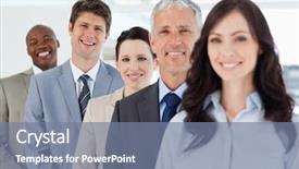  Presentation with businessman standing on mountain top - Slide set consisting of colleague confident - young smiling businessman standing background and a  colored foreground