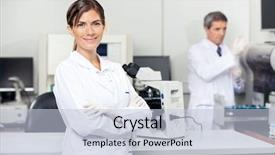  Presentation with confident - Audience pleasing PPT layouts consisting of colleague in background at laboratory backdrop and a lemonade colored foreground