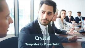  Presentation with conference table - Colorful slide deck enhanced with colleague while sitting at meet backdrop and a ocean colored foreground