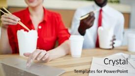  Presentation with browsing security - Audience pleasing PPT theme consisting of colleagues browsing in the net backdrop and a  colored foreground