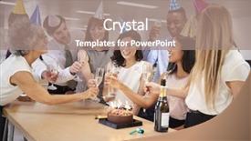  Presentation with birthday - PPT theme with birthday in the office make background and a coral colored foreground
