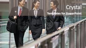  Presentation with discussion - Slides with colleagues having discussion whilst walk background and a gray colored foreground