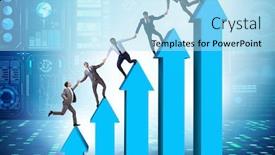  Presentation with helping - Cool new slides with colleagues-helping-each backdrop and a light blue colored foreground