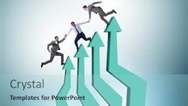  Presentation with helping - Cool new theme with colleagues-helping-each backdrop and a light blue colored foreground