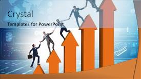  Presentation with helping - Presentation theme enhanced with colleagues-helping-each background and a light blue colored foreground