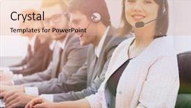  Presentation with hospital customer service - Cool new slide set with colleagues in the cal backdrop and a coral colored foreground