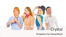  Presentation with groups - Presentation design with colleagues together isolated groups background and a sky blue colored foreground