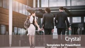  Presentation with rear view mirror - Theme featuring colleagues walking in office premises background and a  colored foreground