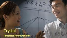  Presentation with promotion - Amazing theme having colleagues with promotion plan backdrop and a tawny brown colored foreground