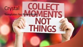  Presentation with colorful fancy carp fish koi - Slide deck featuring collect moments not things card background and a red colored foreground