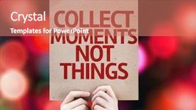  Presentation with laser light colorful abstract - Amazing PPT theme having collect moments not things written backdrop and a coral colored foreground