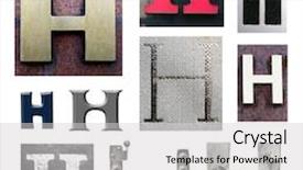  Presentation with alphabet - Presentation design consisting of collection alphabet letter h background and a light gray colored foreground