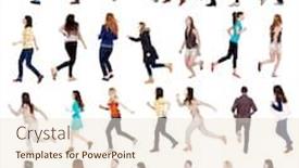  Presentation with running person - PPT layouts with collection back view of walking people running people in motion set backside view of person rear view people collection isolated over white background background and a lemonade colored foreground