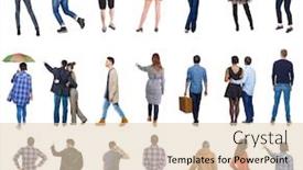  Presentation with people - Presentation consisting of collection-back-view-people-rear background and a lemonade colored foreground