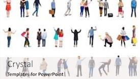  Presentation with people - Slide deck having collection-back-view-people-rear background and a white colored foreground