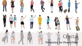  Presentation with people - Amazing slide deck having collection-back-view-people-rear backdrop and a light gray colored foreground