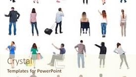  Presentation with people - PPT theme having collection-back-view-people-rear background and a cream colored foreground