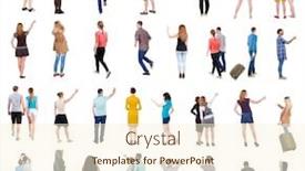  Presentation with people - Cool new slide set with collection-back-view-people-rear backdrop and a cream colored foreground