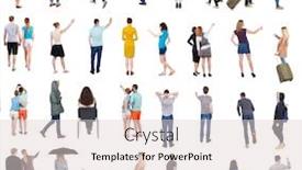  Presentation with people - Presentation design enhanced with collection-back-view-people-rear background and a lemonade colored foreground