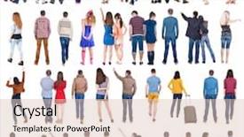  Presentation with rear view of bodyguard - PPT theme having rear view people set backside background and a lemonade colored foreground