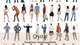  Presentation with people - Slide deck consisting of collection back view people rear background and a lemonade colored foreground