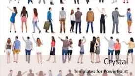  Presentation with rear view of bodyguard - PPT theme featuring rear view people set backside background and a lemonade colored foreground